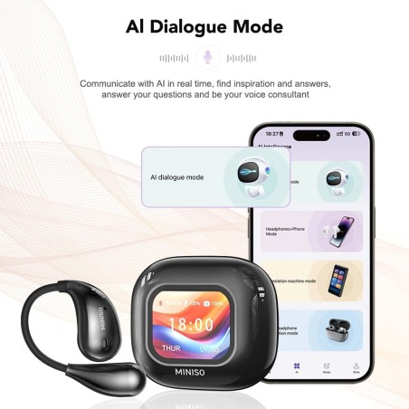 Translator Earphone Wireless Headphones Bluetooth Translation Earbuds Superb Bass HiFi,13mm dynamic coil Built-in Mic